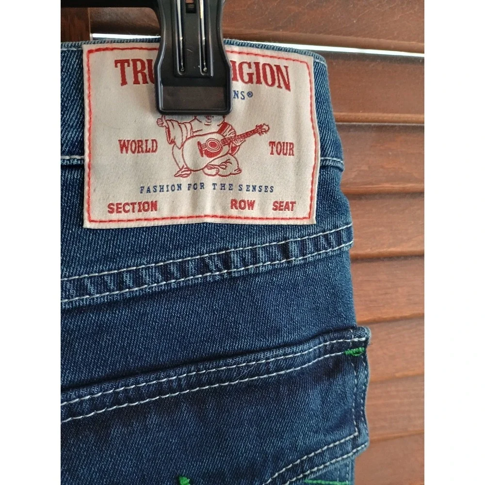 True Religion Jeans Mens Size 33x34‎ Ricky Big T Flap Relaxed Straight Sunkissed